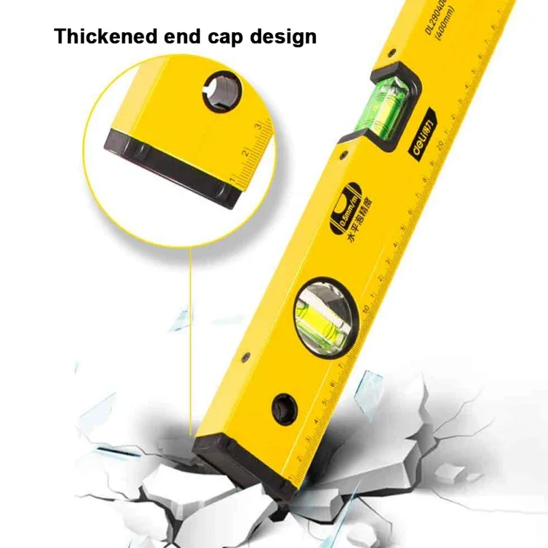 Deli High Precision Spirit Level Magnetic High Bearing Ruler Lever Bubbles Rustproof Horizontal Ruler Balance