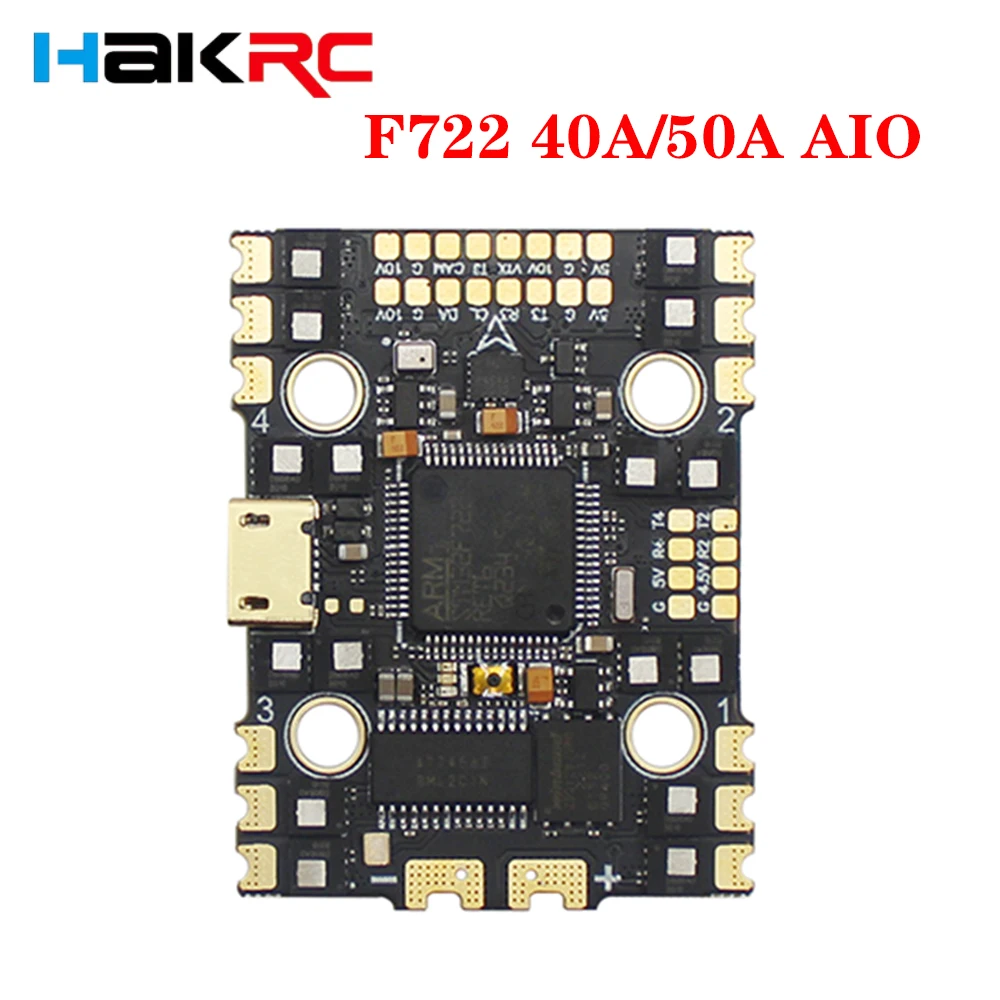 

HAKRC F7220D AIO Double BEC F7 Flight Controller 32Bit 40A / 50A 4in1 ESC 2-6S for RC FPV Freestyle Toothpick Cinewhoop Drone