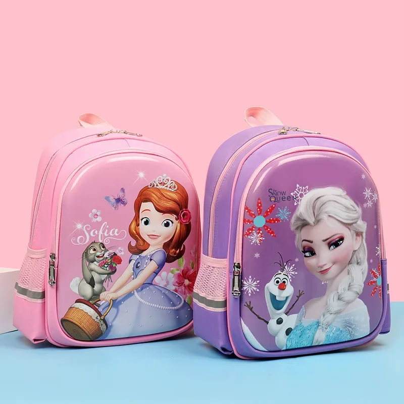 

2024 Summer Disney Princess Elsa Cartoon Kitt Children's Backpack Cute Lightweigh Large-capacity Double-pocket Student Backpack