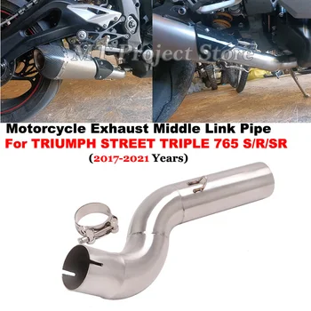 For Triumph Street Triple 765 S R RS 2017-2021 Escape Moto Muffler Modify Connect Tube 51mm Motorcycle Exhaust Middle Link Pipe