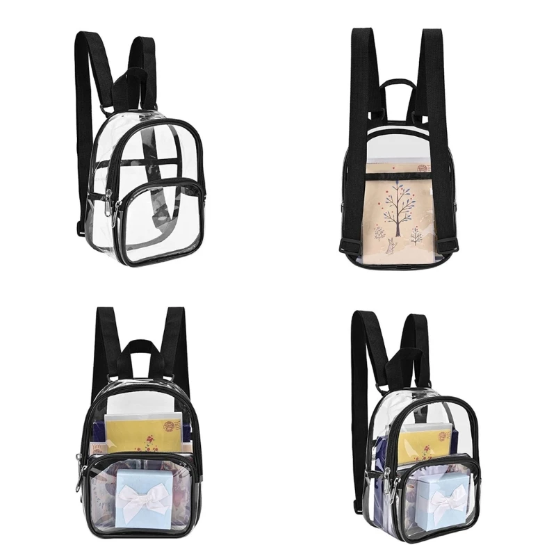Student School Backpack PVC Backpack All-matching See Through Clear for Daily College Work