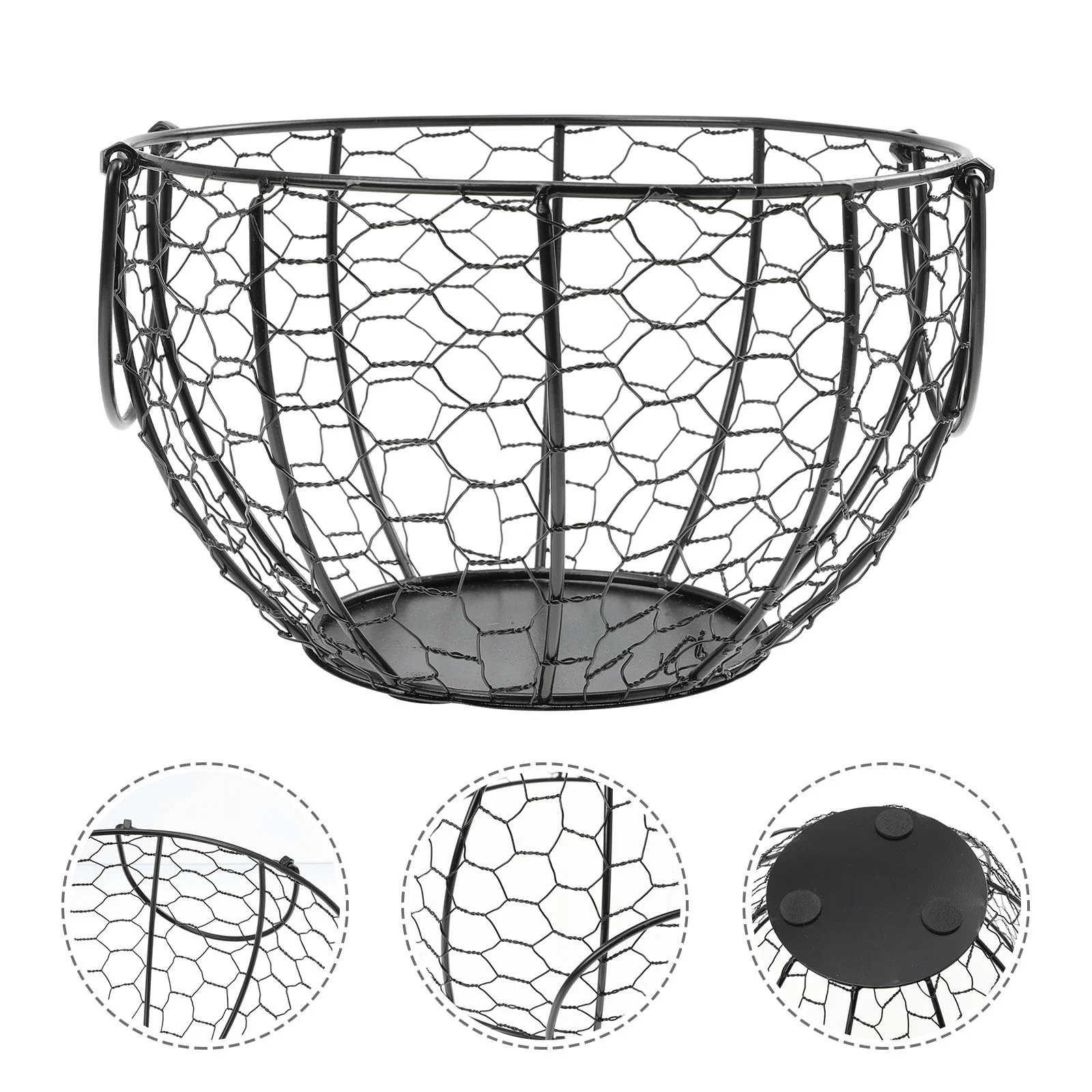 

Round Metal Wire Egg Basket Wire Gathering Basket Vintage Style Storage Basket