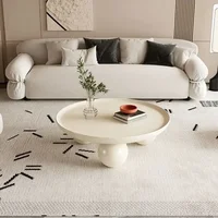 Combinaison nordique chambre Table basse Simple lumière luxe ménage crème nouveau salon rond moderne petit appartement 5