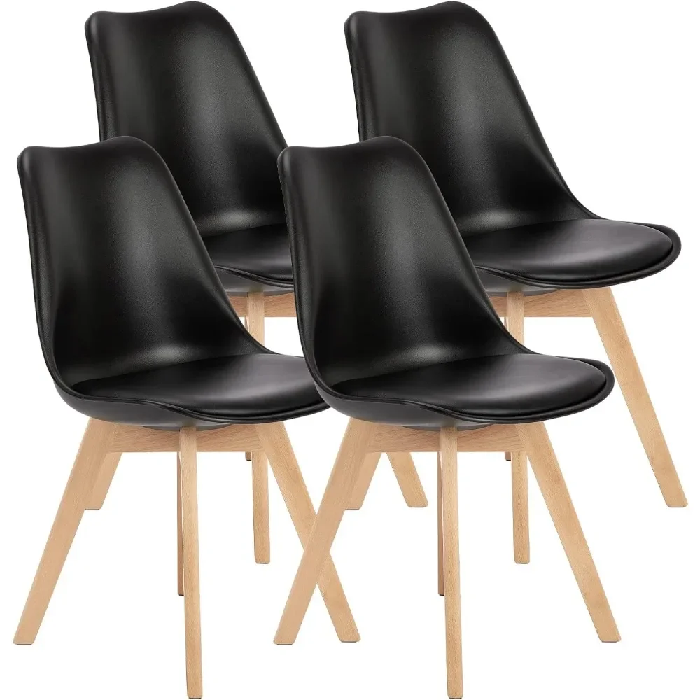 Dining Chair Dining Chairs Set of 4 Mid-Century Modern Dinning Chairs Living Room Bedroom Outdoor Lounge Chair PU Leather Cushion