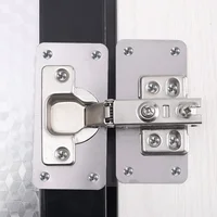 20/2PCS Stainless Steel Hinge Fixing Plate Kit Cabinet Door Hinge Repair Plate Bracket with Mounting Screw for Kitchen Furniture 2