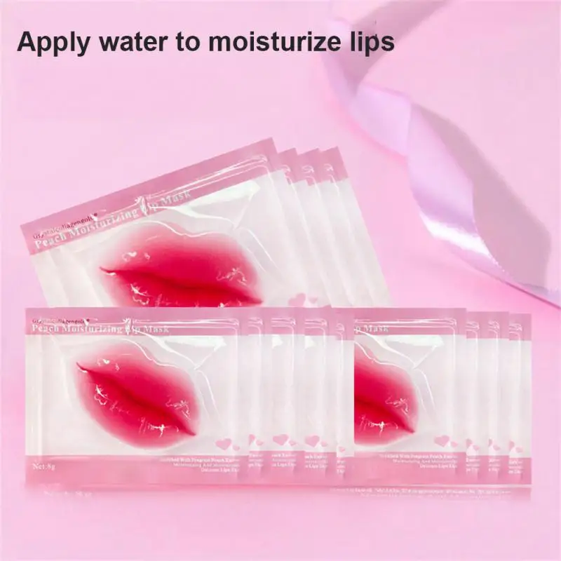 10Pcs Pink Crystal Collagen Lip Mask Nourishing Moisturizing Anti drying Anti Ageing Wrinkle