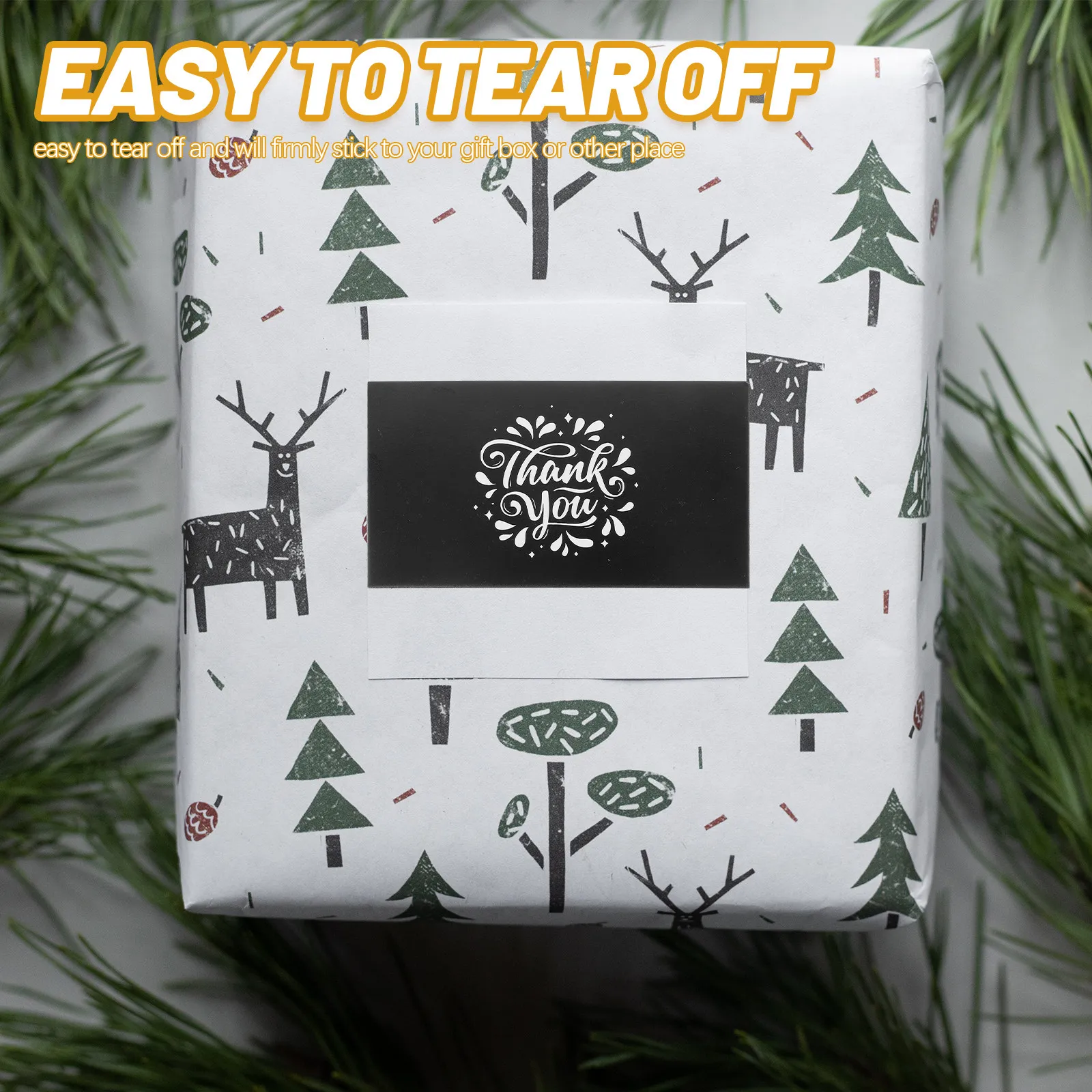 100Pcs 감사합니다 스티커 자기 접착식 장식 씰링 라벨 봉투 선물 상자 빵집 포장 사탕 가방 DIY