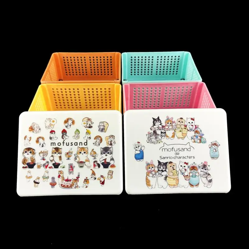

2024 Милая кавайная коробка для хранения Sanrio Mofusand Складная Настольная коробка для хранения мультяшный портативный подарок для детей и друзей подарок на день рождения для девочек