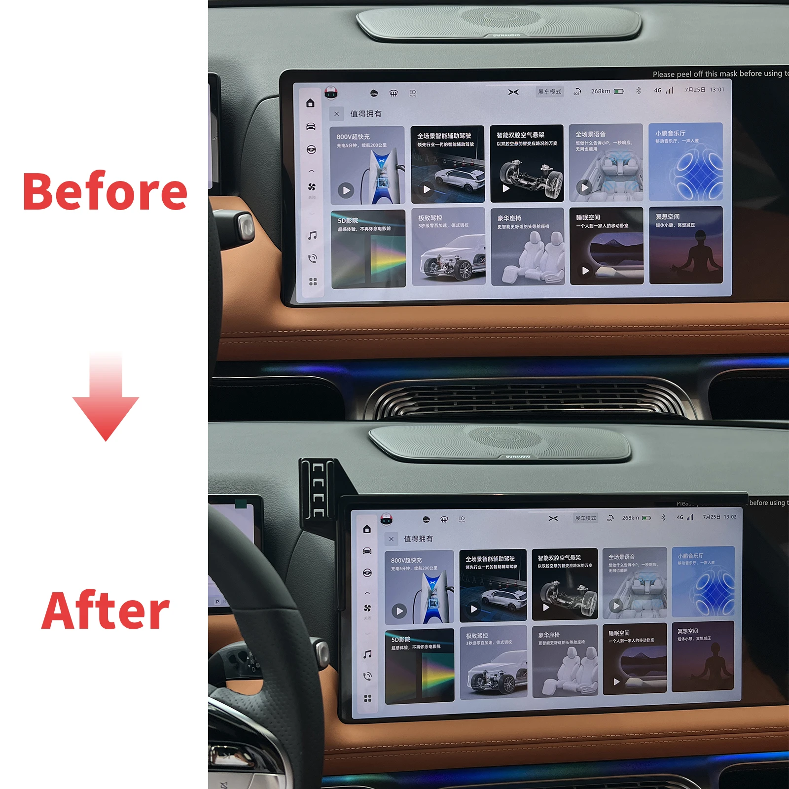 Car Phone Holder GPS Bracket Navigation Stand Auto Accessories For Xpeng G9 XiaoPeng