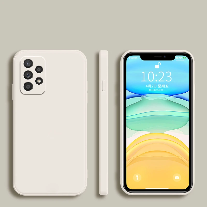 Solid Color Square Soft Silicone Camera Protective Back Cover