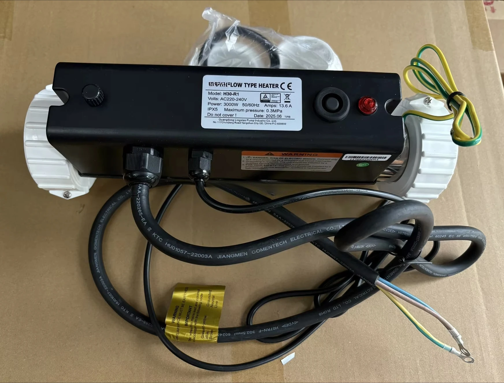 H30-R1 Modern 3KW Spa Heater 6-Person Capacity Outdoor Electric Water Bath Whirl