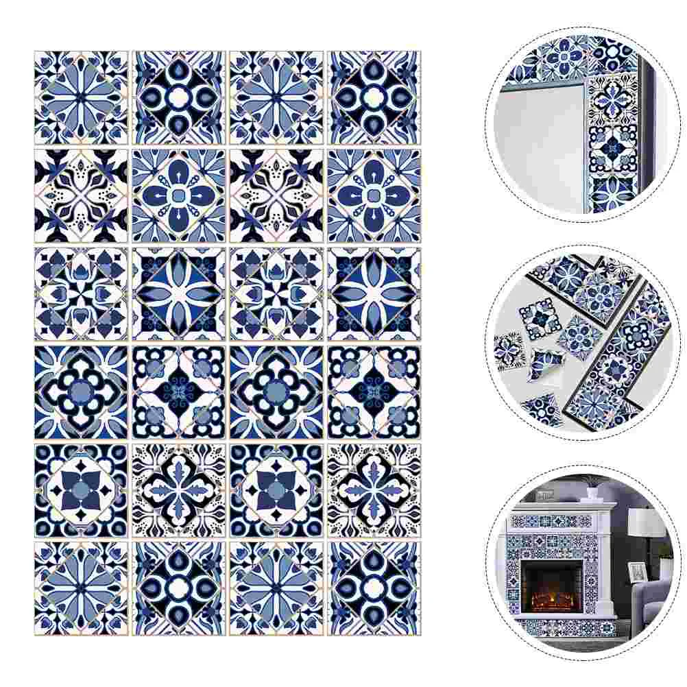 

24 Pcs Wall Sticker Tile Stickers Decor Detachable Floor for Home Decorative Pvc Self Adhesive Decal