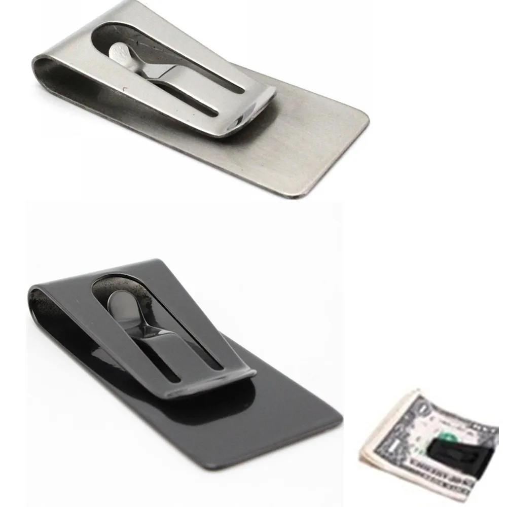 Metal Money Clip Credit Card Holder Stainless Steel Metal Money Clip Cash Bill Clamp Holder