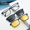 CLLOIO Flip-up Magnetic Clip-on Reading Glasses Men Women TR90 Polarised Myopia Sunglasses Night Vision Prescription Glasses