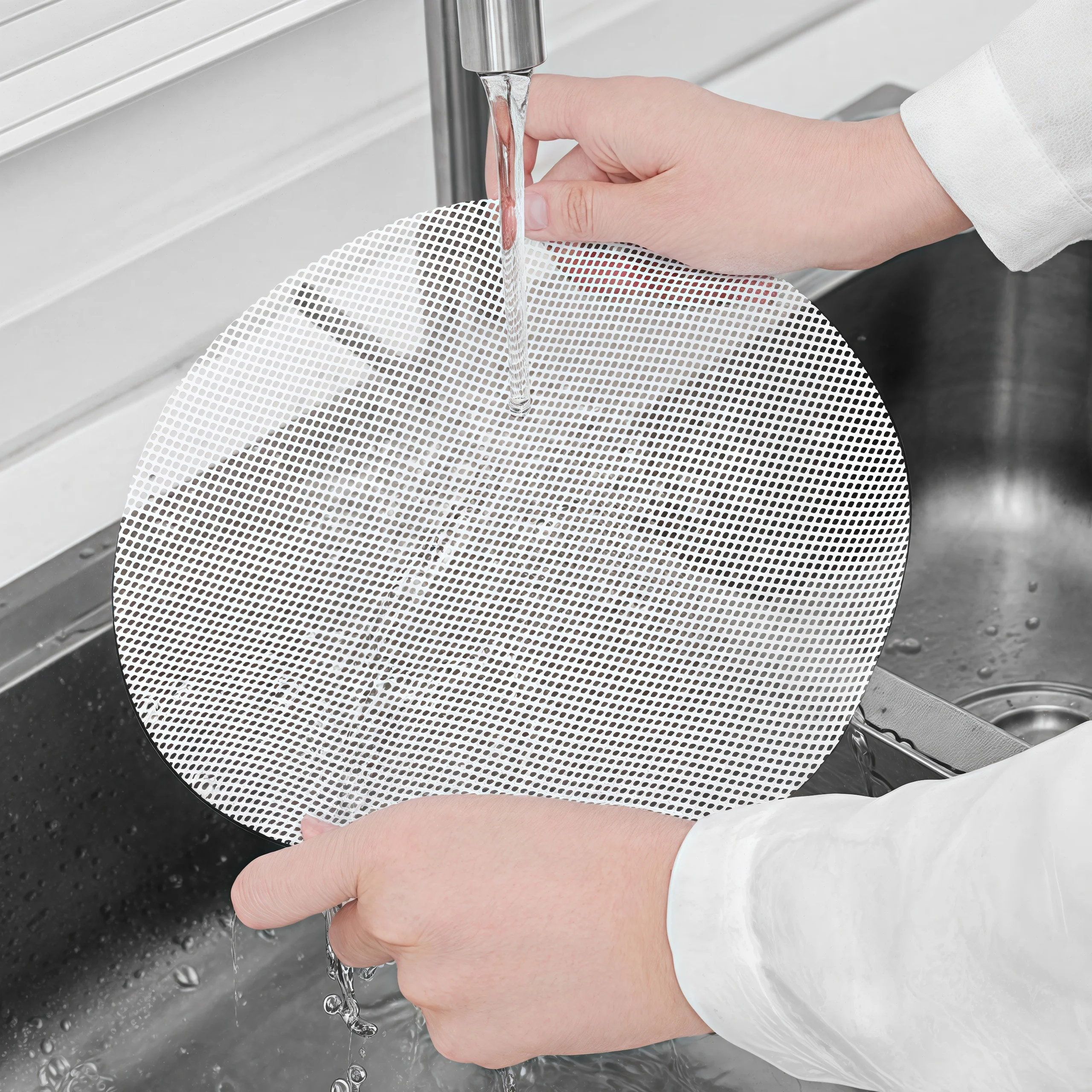 Non-stick Reusable Silicone Roly Steamer Mesh Round Mat Liners Pad Dim Sum Food Grade Pastry Dumpling Air Fryer Cooking Baking