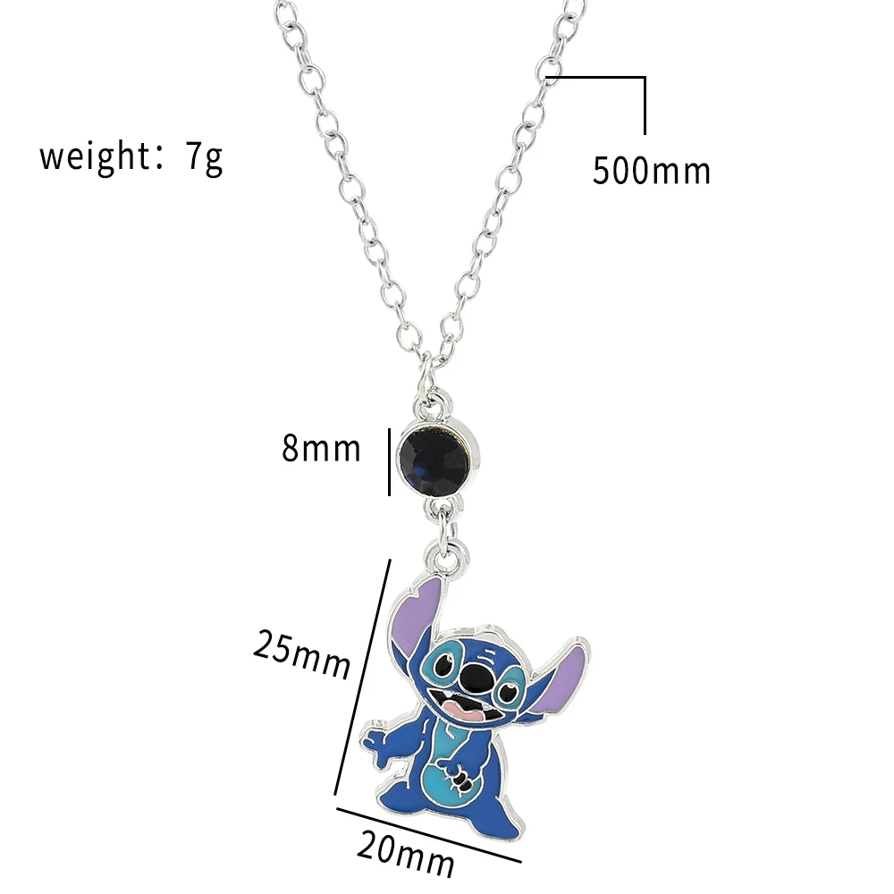 Disney Anime Lilo & Stitch Enamel Pendant Necklace Cute Cartoon Figure  Stitch Angel Charm Neck Chain Couple Jewelry Gifts - AliExpress