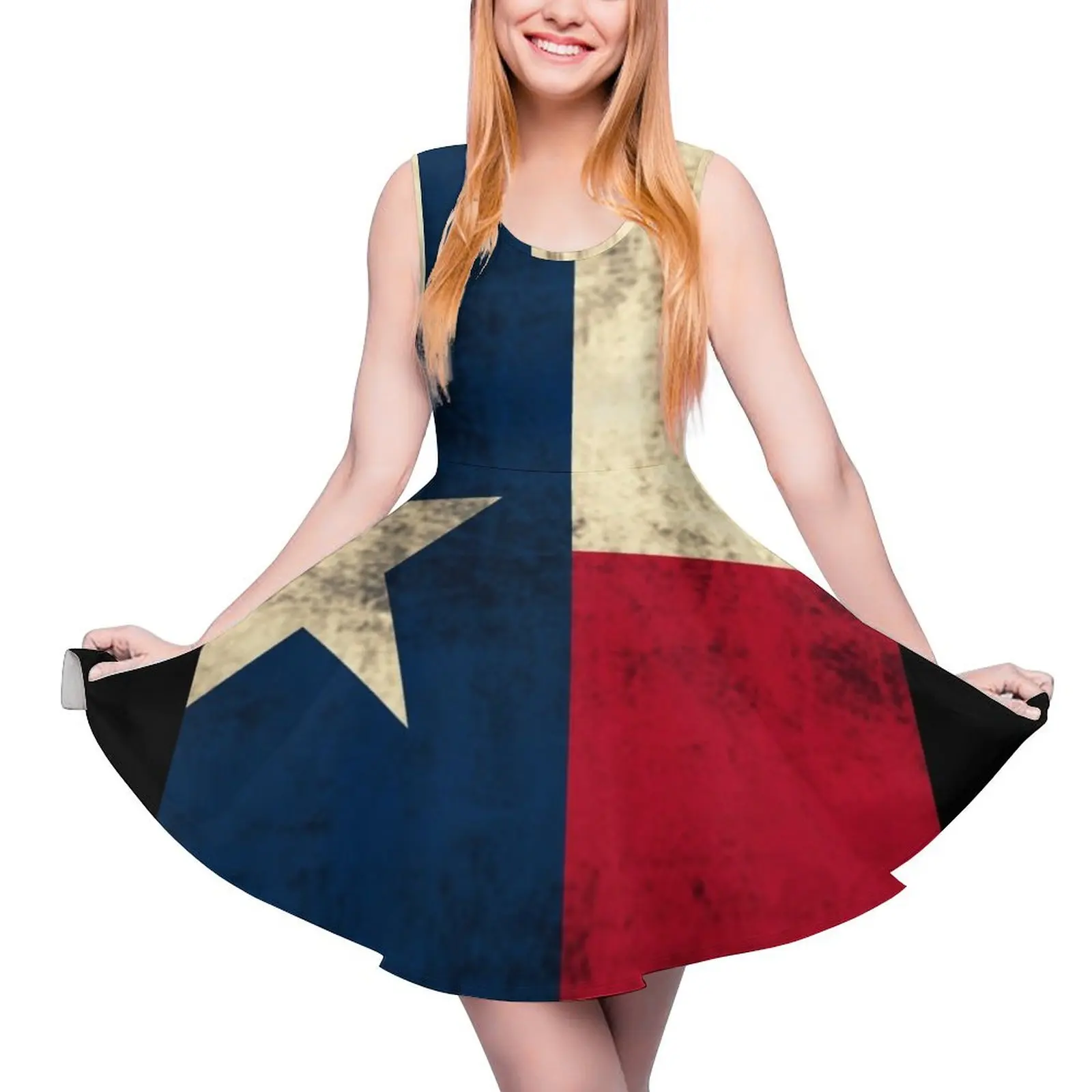 Vintage Grunge Flag of Texas Sleeveless Dress evening dress ladies womens dresses luxury Summer womens clothing