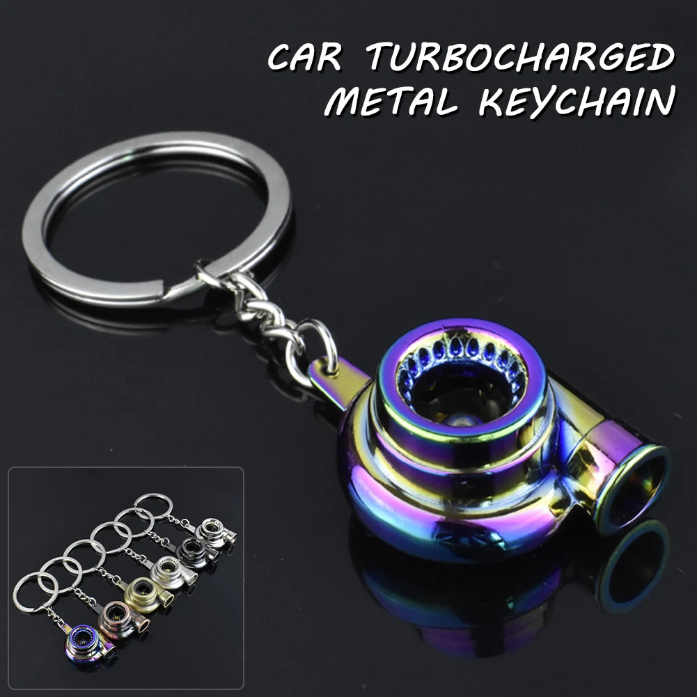 

Turbo Turbocharger Keychain Spinning Turbine Key Ring Zinc Alloy Metal Keyring Car Key Ring Styling Car Interior Accessorie