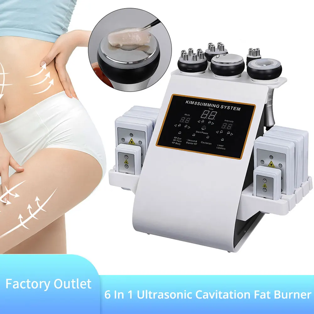 6 In 1 Ltrasonic Cavitation Fat Burner Multi Functional Vacuum Body Macchina Dimagrante Riduzione Laser A Radiofrequenza Lipolaser