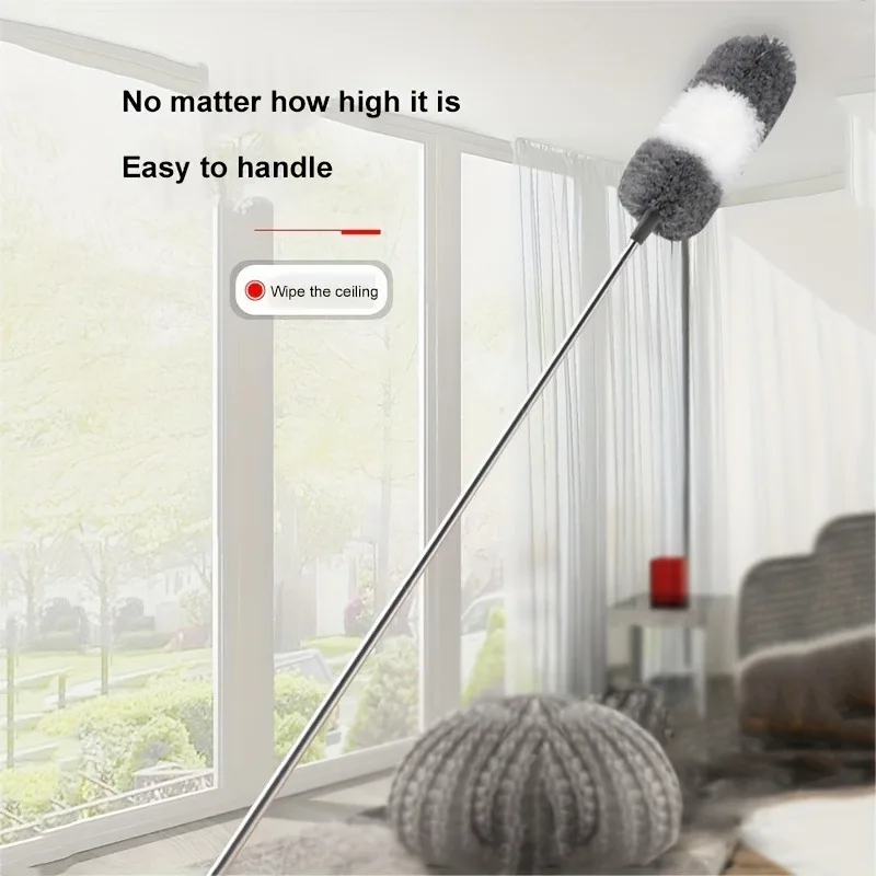 1 pole + 1 feather dusters Microfiber Feather Duster 110.23 Inch Extendable And Bendable Long Handle Dusters For Dust And Cob cleaning duster retractable duster microfiber duster brush telescopic duster brush feather duster microfiber dust brush telescopic dust brush telescopic dust remover