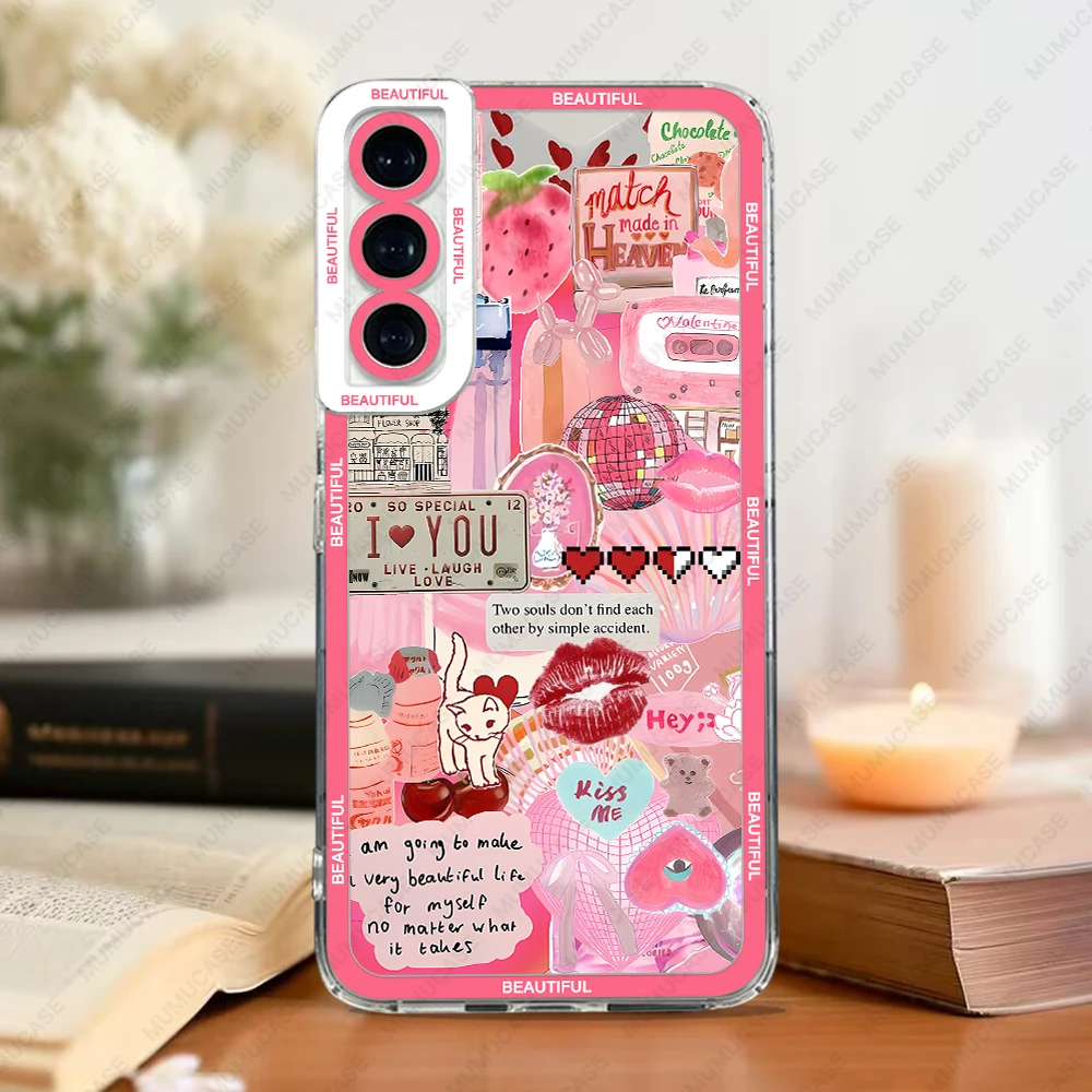Cute Girl Style Sticker Soft TPU Phone Case Cover