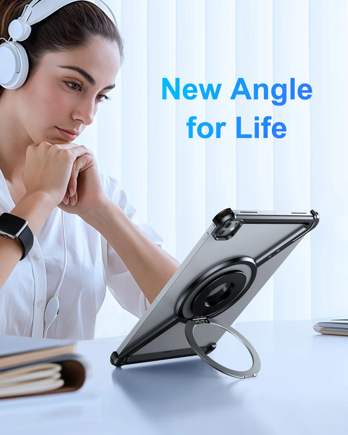 Eary Frameless Case for iPad Pro 2024 11 Inch M4 (5th Gen) With 360°Rotatable Magnetic Kickstand Aluminum Alloy Dropproof Case