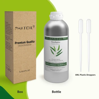 PHATOIL 바닐라 퓨어 식물 에센셜 오일, 가습기 아로마 디퓨저 오일, 마사지 스파 목욕 향수, 점적기 포함, 1000ml