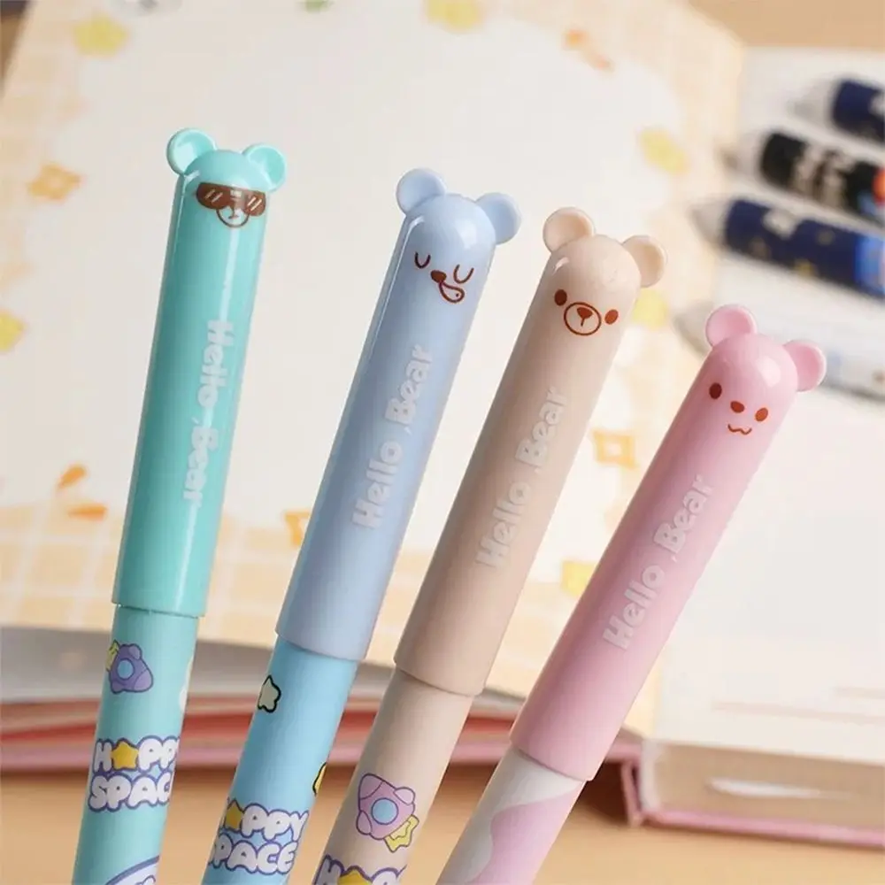 24 Teile/satz Cartoon Schwarz/Blau Tinte Löschbaren Stift Astronaut Panda Kaninchen 0,5mm Neutral Stift Schreiben Werkzeug Zeichen Stift schule Büro – Detail 8