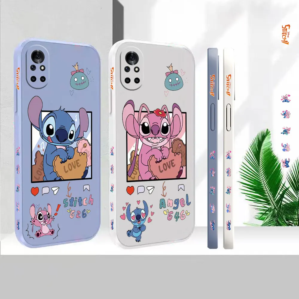 Liquido Per Huawei Nova 10 10Se 9Se 8 8Se 7 7Se 6 6Se 5 5I 4 3 3I 2S 2 Pro Plus 5G Cover Love Lilo & Stitch Angel Case Funda Capa