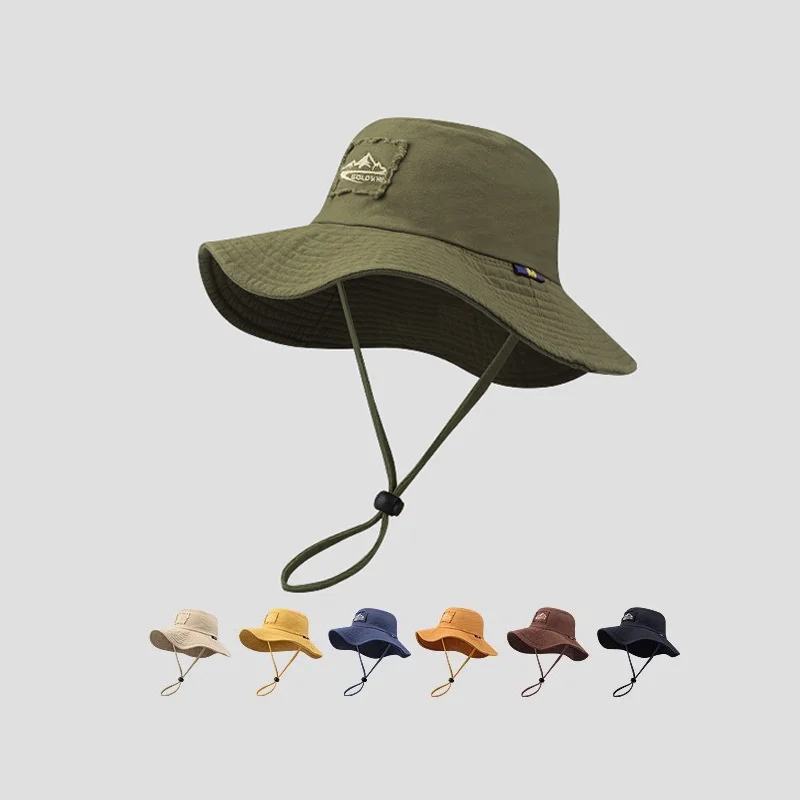 Chapeau de pêcheur d'été à large bord pour hommes et femmes, Protection UV en plein air, casquette solaire décontractée, randonnée, pêche, escalade, Safari, chapeaux seau