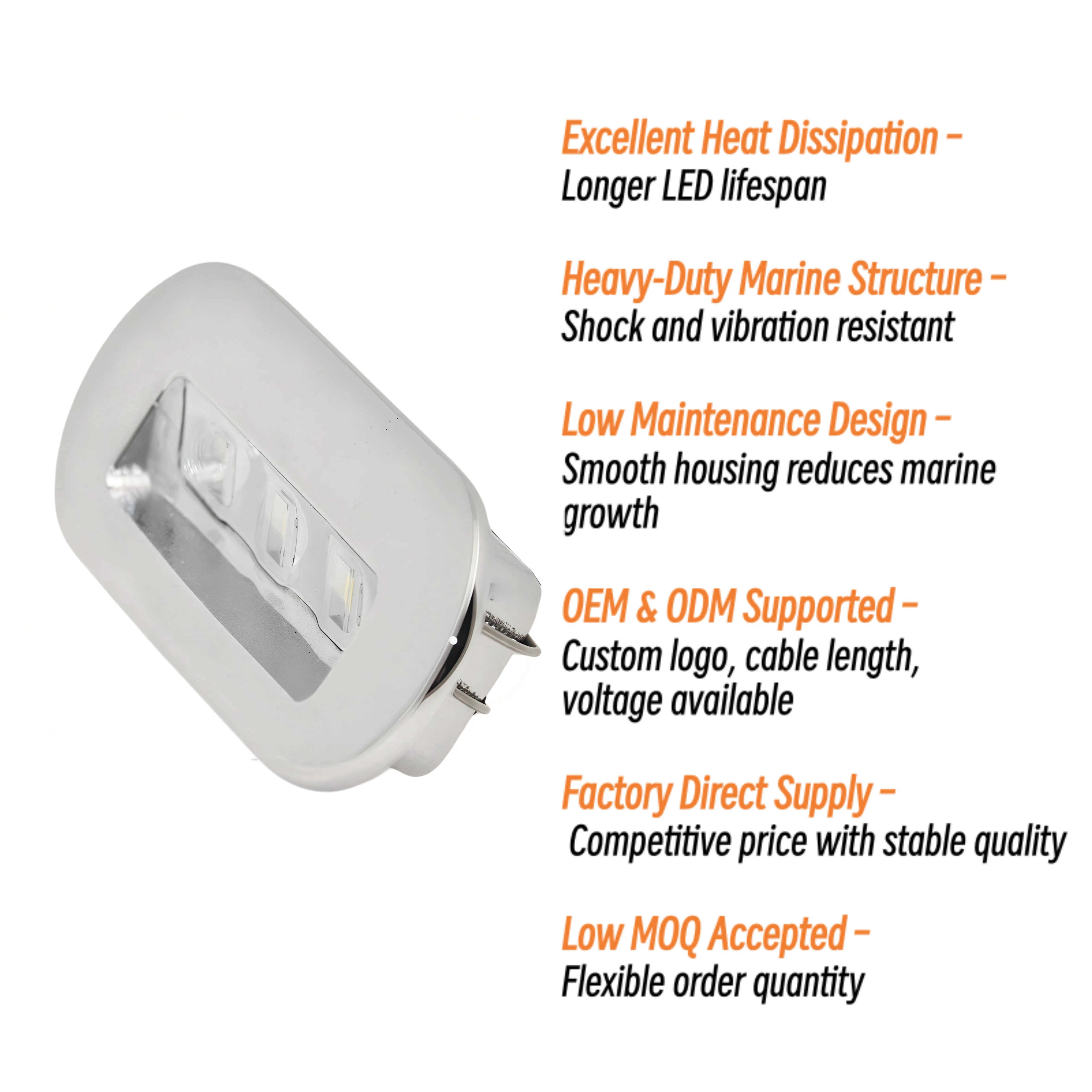 3W LED 조명등 12V 24V 보트 해양용 316 스테인리스 스틸 방수 데크 계단등 요트 실내 조명