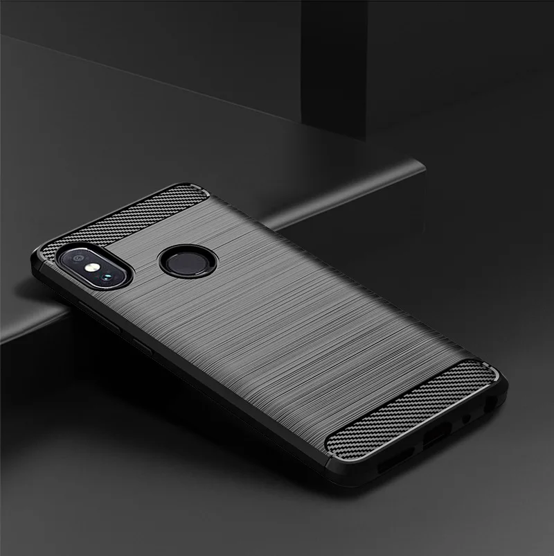 Shockproof Soft Matte Carbon Fiber Phone Cover - Silicone Case for Xiaomi Redmi Note 5 & Note 5 Pro