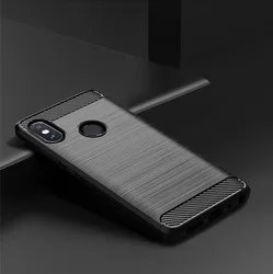 Shockproof Soft Matte Carbon Fiber Phone Cover - Silicone Case for Xiaomi Redmi Note 5 & Note 5 Pro (Black)
