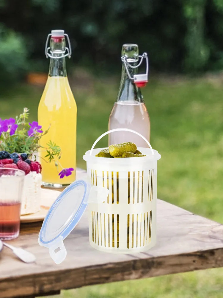 ZK20 Drain Basket Pickling Storage Box Kitchen Vegetable Pickling Storage Box Pickle Jar