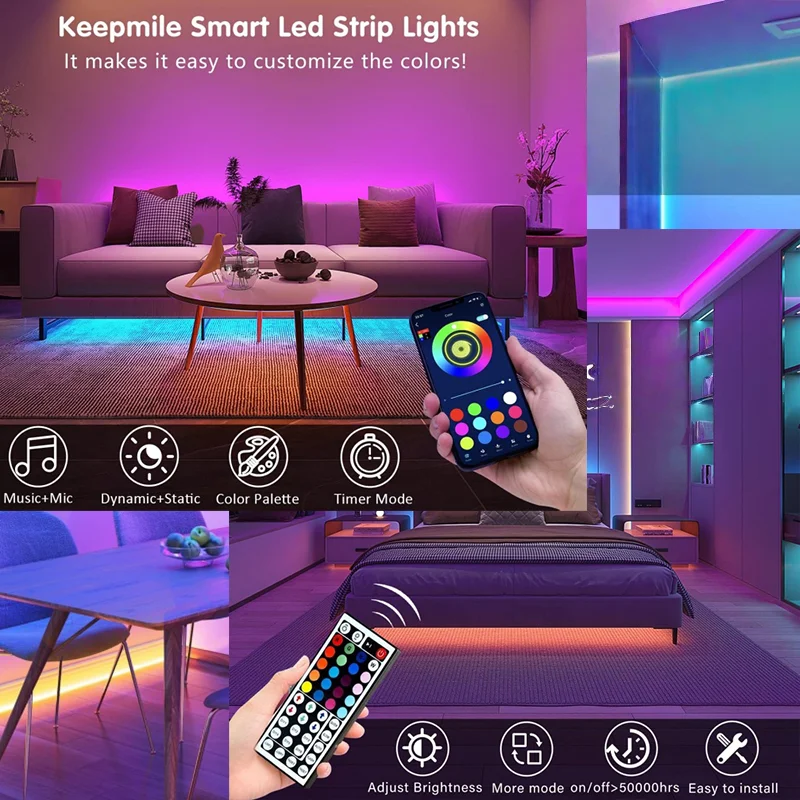 รูปสินค้า แถบไฟ LED ยืดหยุ่น USB ปรับสีได้ 2-20 เมตร