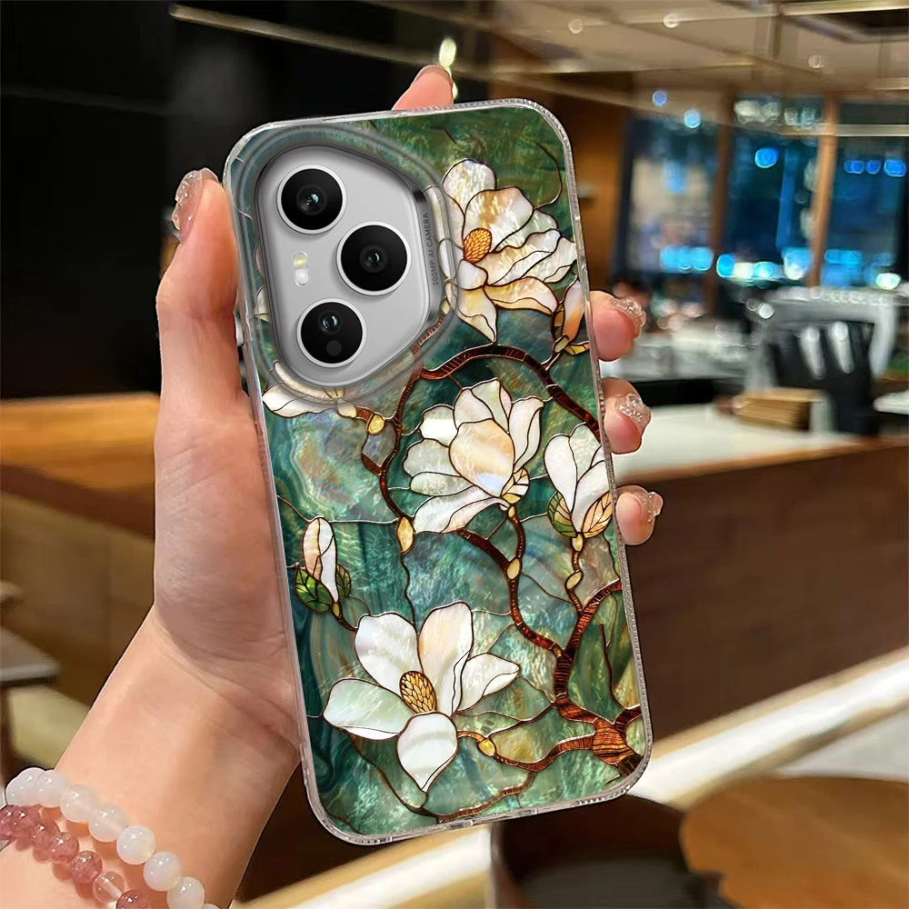 Korean Retro Gradient Rose Flower Phone Case