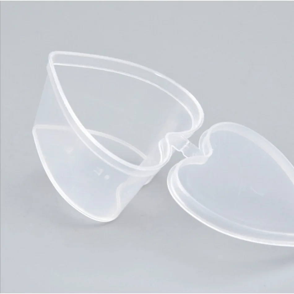 10Pcs Love Heart Shaped 45ml Transparent Packaging Box With Lids DIY Slime Pudding Sealed Plastic PP Storage Box