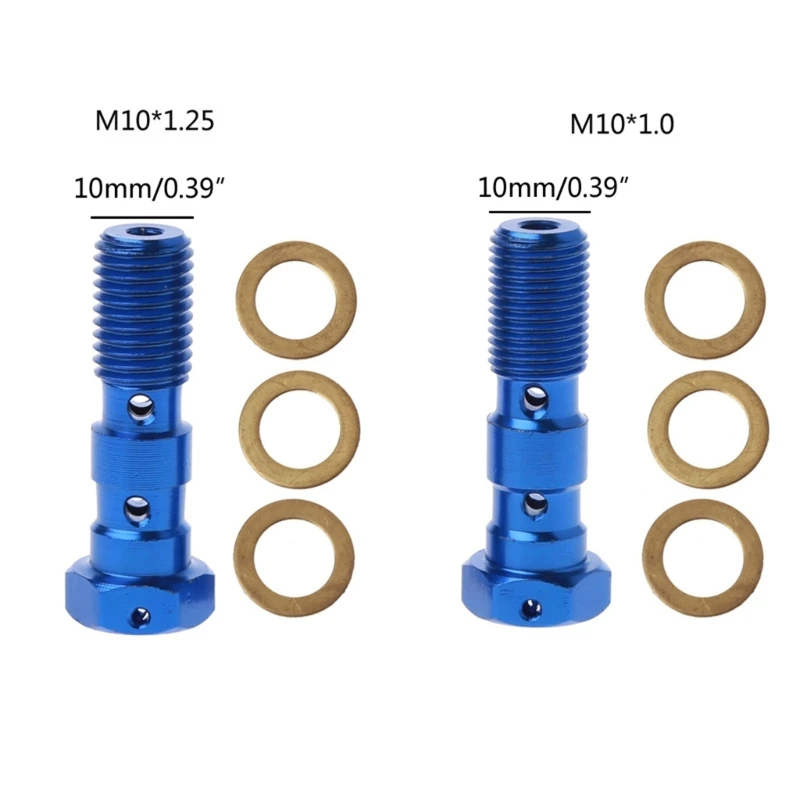 브레이크 마스터 실린더 오일 호스 나사 범용 튜브 튜빙 나사 오토바이 M10x1.25mm M10x1.0mm 용 와셔가있는 볼트