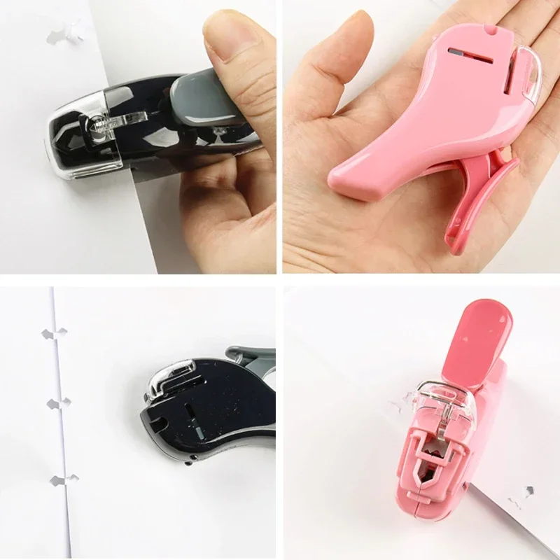 

Supplies School Staples Portable Stapler Bookbinding Stapling Without Office Plastic Paper Safe Mini Stapleless