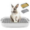 1pc Rabbit Litter Box Small Pet Toilet Tray Bunnie Corner Toilet Box For Ferret Hamster Dragon Cat Guinea Pig Dutch Pig Supplies 1