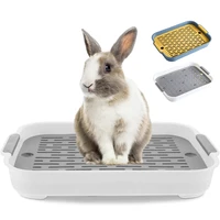 1pc Rabbit Litter Box Small Pet Toilet Tray Bunnie Corner Toilet Box For Ferret Hamster Dragon Cat Guinea Pig Dutch Pig Supplies 1