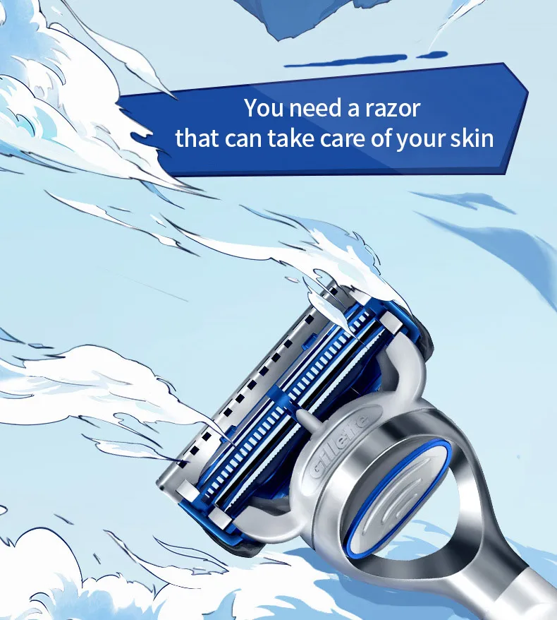 Gillette Skin Guard Razor Heads for Sensitive Skin Lubrication Protection Skin Replaceable Blades Multiple Sets To Choose