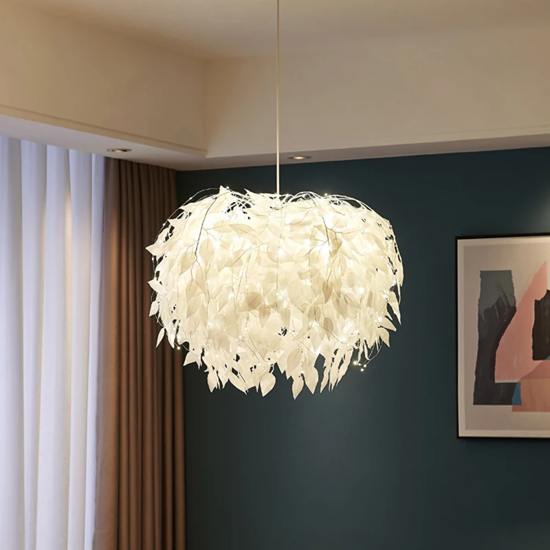 Feather Chandelier Nordic Modern Living Room Bedroom Feather Lamp Warm Dining Room Lamp Clothing Shop Coffee Shop Chandelier