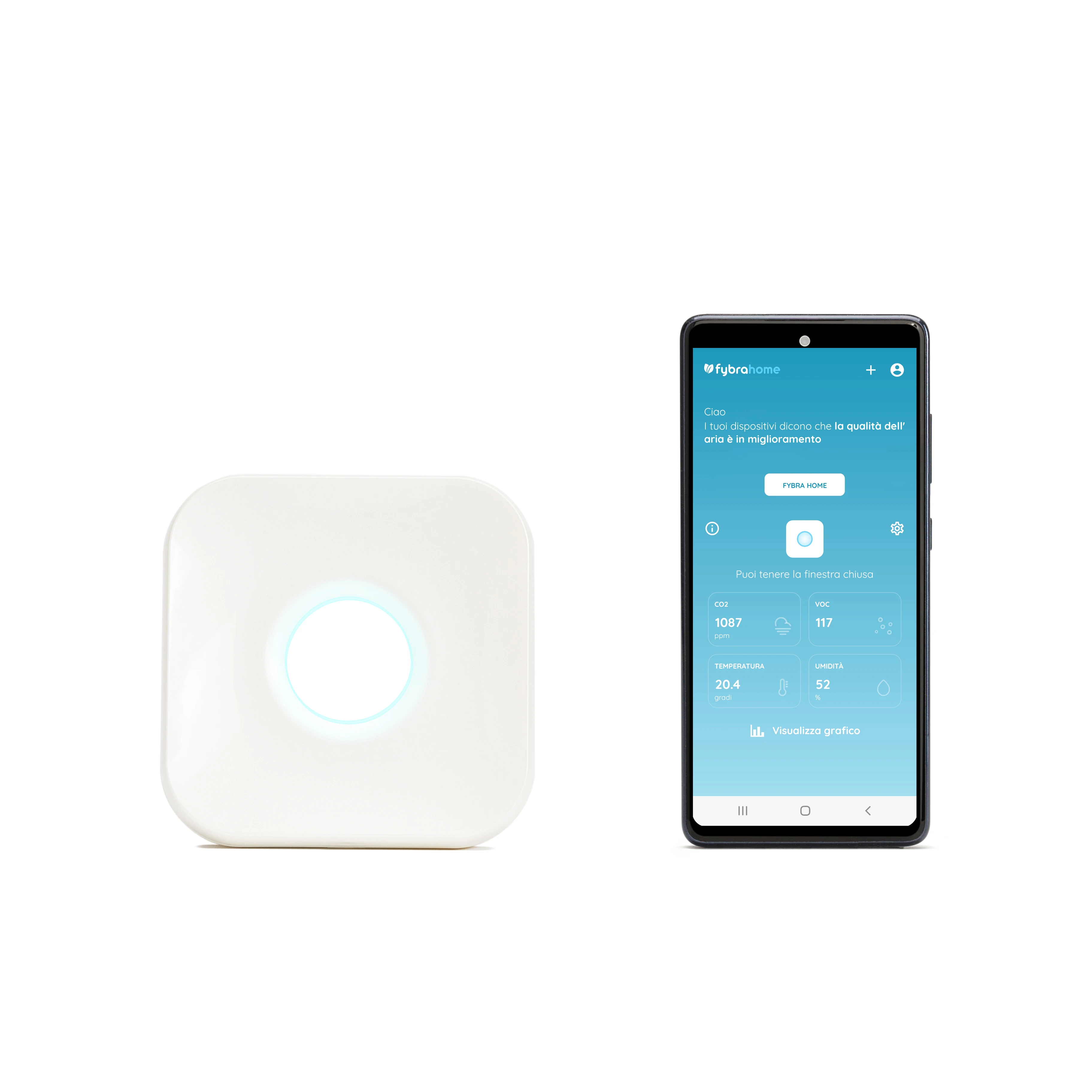 

WIFI Connection Fybra Smart Sensor Air Quality Analyzer CO2 temperature Humidity VOC wifi windows control for Home