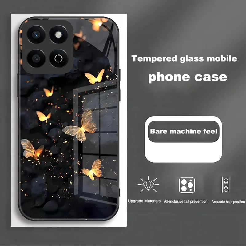 Enhanced Tempered Glass Hard PC Back Case with TPU Bumper