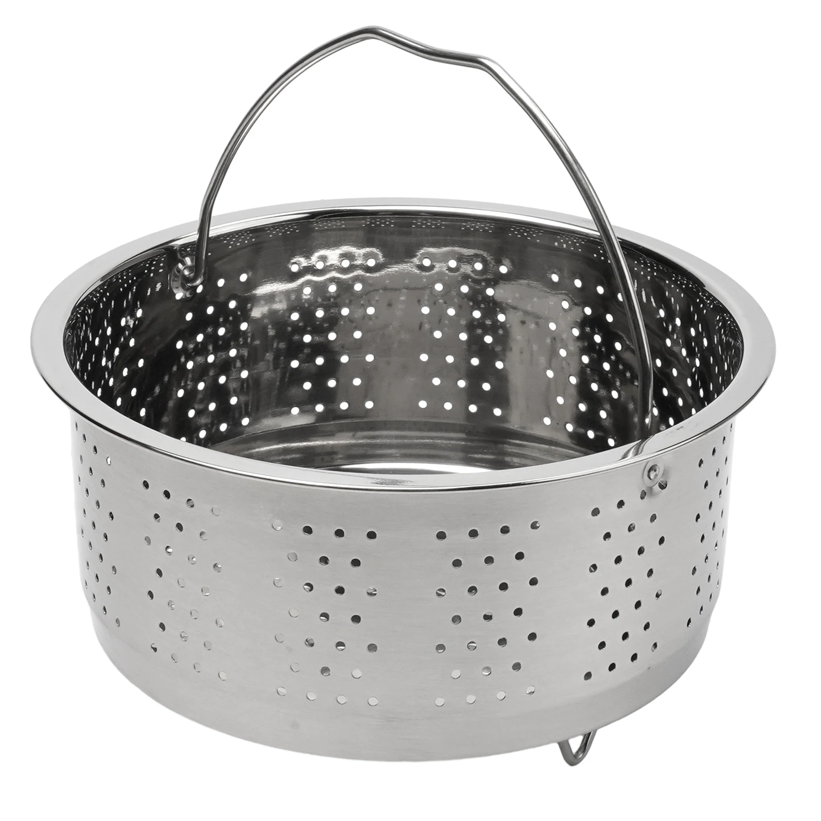 Description Picture 4 of itemStainless Steel Steamer Rack Insert Stock Pot With Handle Steaming Tray Rice Pressure Cooker Basket Steamer Kitchen Cooking Tool