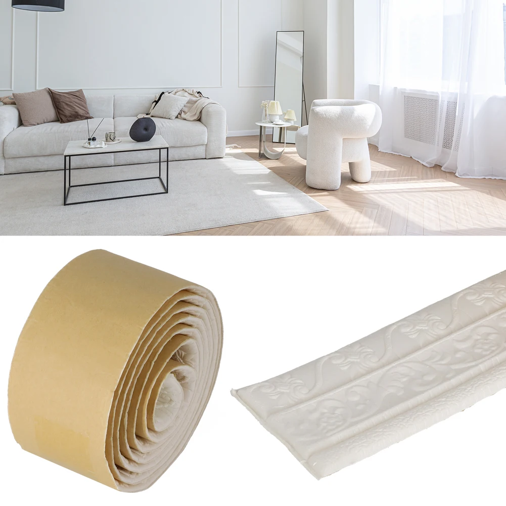 

3D Foam Wall Edge Strip Stickers Line Self-Adhesive Wall Sticker Foam Edge Waterproof Backeground Home Decoration