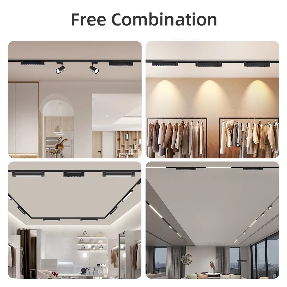 Full Set Spot Led Track Light 110V 220V Hanging Ceiling Lighting Rail Led Spotlight for Living Room Decor Bedroom Lamp Led Track 6