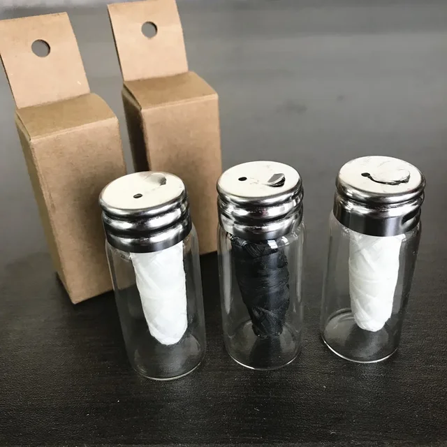 Organic Bamboo Fibre Dental Floss with Activated Charcoal Floss Zero Waste Glass Jar Natural Silk Spools Bamboo Dental Floss 30m 1