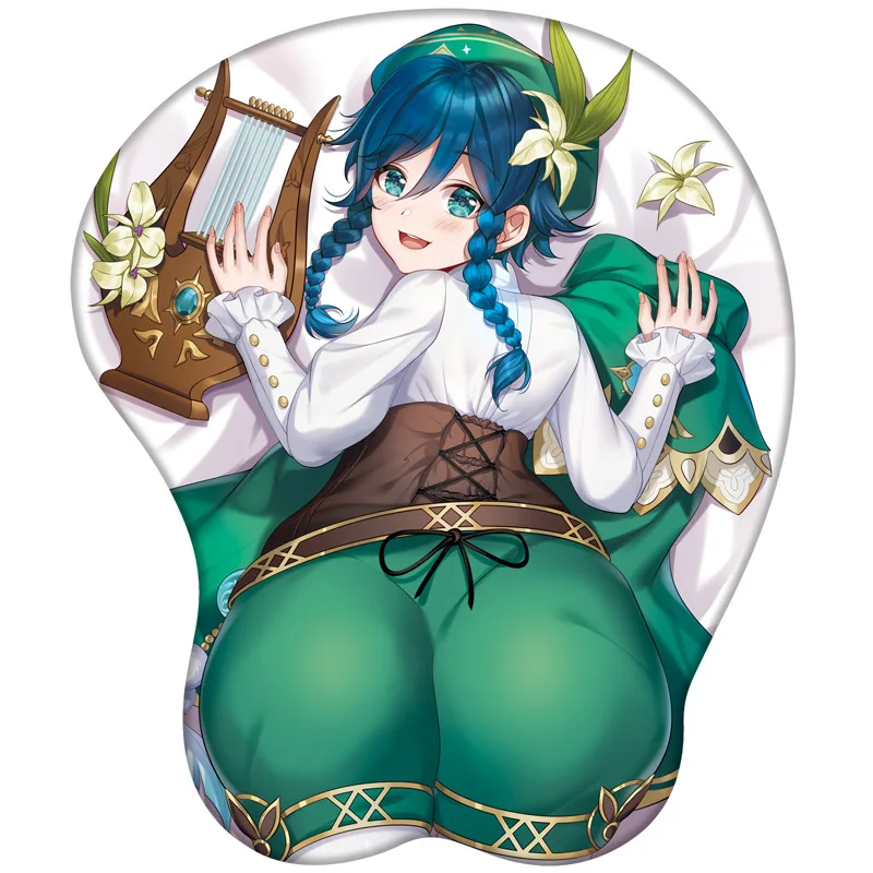 

Cartoon Anime 3D Sexy Hip Silicone Mouse Pad Genshin Impact Figure Wrist Rest Support Gaming Mousepad Mat Wristband Mouse Pad